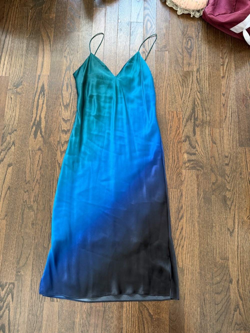 NWT Cami NYC Teal to Deep Blue Gradient Slip Midi Dress